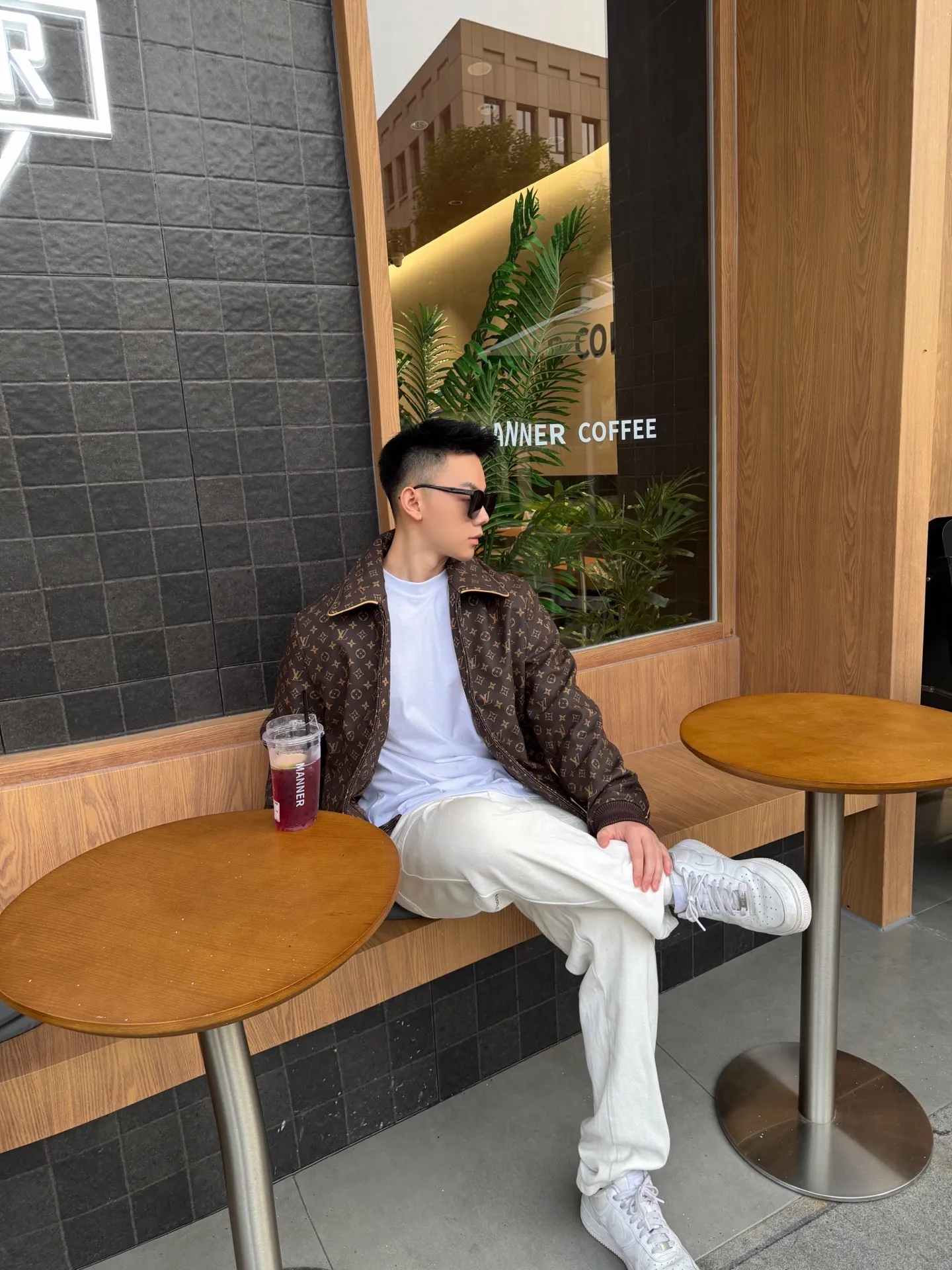 Louis Vuitton/Louis Vuitton old flower printed leather jacket